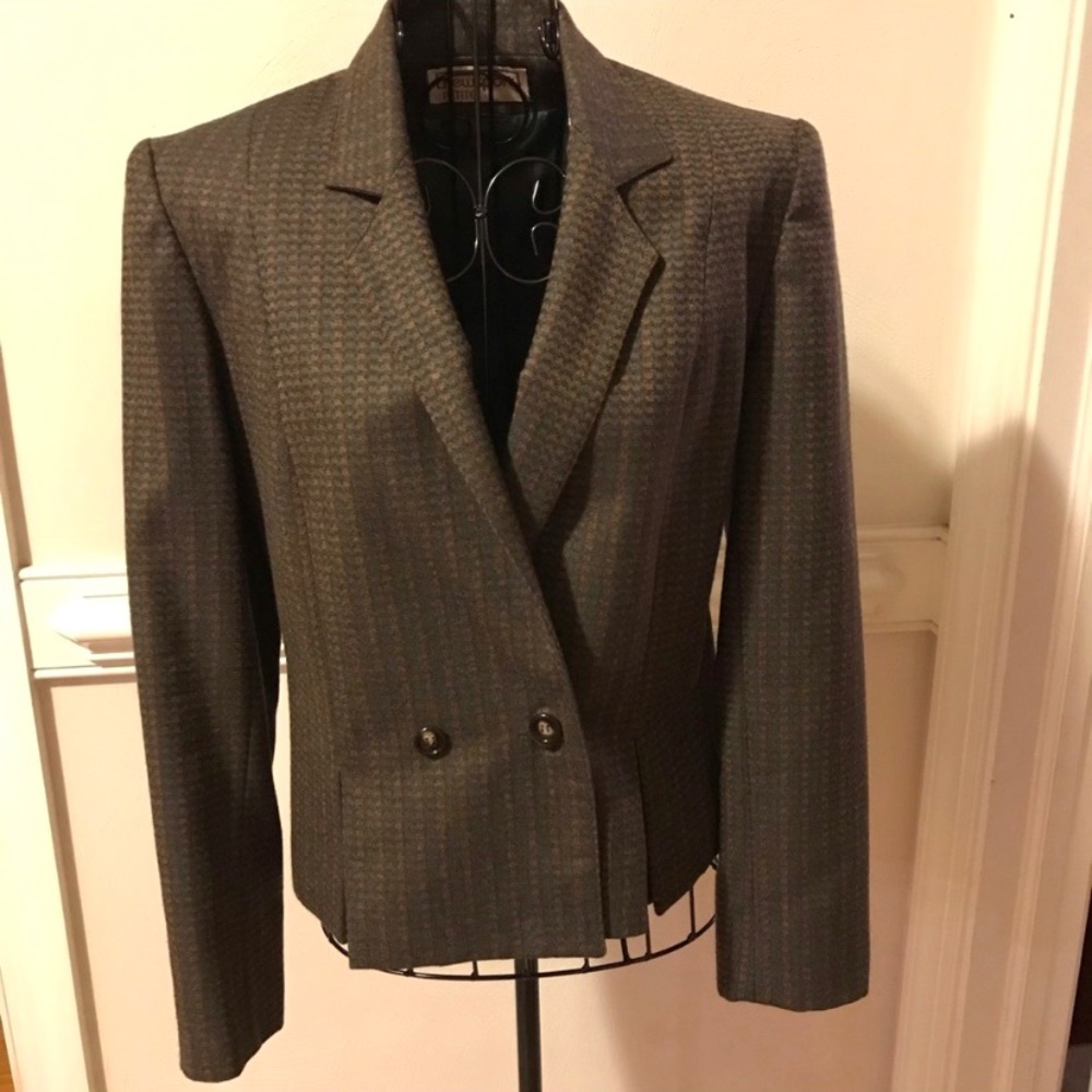 Newsport Petite Wool Double Breasted Blazer Sz 6P
